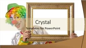  Presentation with clown - Cool new slides with  backdrop and a  colored foreground.