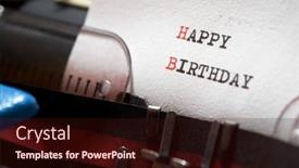  Presentation with happy birthday - Presentation theme enhanced with happy-birthday-phrase-written background and a wine colored foreground