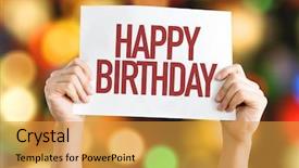  Presentation with happy birthday - Amazing slide deck having happy birthday placard with bokeh background backdrop and a gold colored foreground