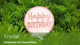  Presentation with happy birthday card - Presentation theme enhanced with happy-birthday-text-on-gift background and a tawny brown colored foreground