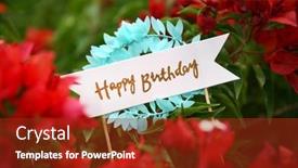  Presentation with happy birthday card - Theme having happy-birthday-text-on-paper background and a tawny brown colored foreground