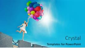  Presentation with energy air - PPT theme with happy-birthday-woman-against background and a cyan colored foreground