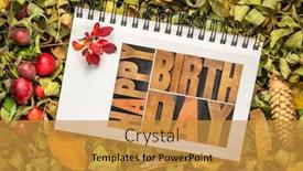  Presentation with birthday card - Presentation consisting of happy-birthday-word-abstract background and a gold colored foreground