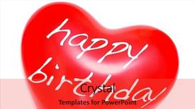 Presentation with birthday balloon - Theme featuring happy birthday written background and a red colored foreground