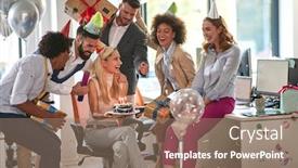  Presentation with happy birthday - Cool new theme with happy-birthday backdrop and a coral colored foreground