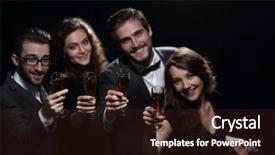  Presentation with best - Slide deck having happy birthsday - closeup best friends background and a wine colored foreground