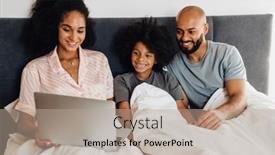  Presentation with black family - PPT layouts enhanced with happy-black-family background and a coral colored foreground