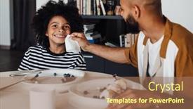  Presentation with black father - Theme consisting of happy-black-father background and a coral colored foreground
