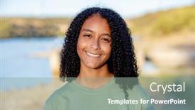  Presentation with nature countryside - PPT layouts with happy-black-woman-on-holiday background and a gray colored foreground