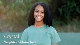  Presentation with happy holiday - PPT theme featuring happy-black-woman-on-holiday background and a light blue colored foreground