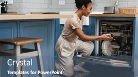  Presentation with black woman - Slide set consisting of happy-black-woman-smiling background and a ocean colored foreground