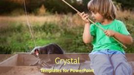  Presentation with fisherman - PPT theme featuring happy-boy-go-fishing background and a  colored foreground