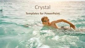  Presentation with swim boy - PPT layouts having happy-boy-in-swimming-goggles background and a cream colored foreground