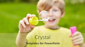  Presentation with soap - Presentation theme having happy-boy-makes-fragile-soap background and a yellow colored foreground