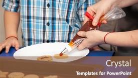  Presentation with cookies - Amazing slide deck having happy-boy-puts-jam backdrop and a tawny brown colored foreground