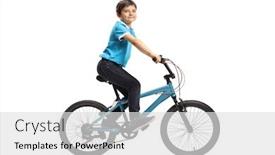  Presentation with bicycle - Presentation featuring happy-boy-riding-a-bicycle background and a light gray colored foreground