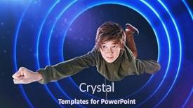  Presentation with dark blue sky stars - Beautiful slides featuring happy-boy-teenager-is-flying backdrop and a navy blue colored foreground