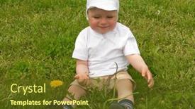  Presentation with dandelion - Theme enhanced with happy-boy-with-dandelion background and a tawny brown colored foreground