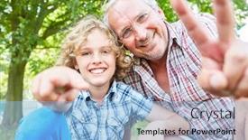  Presentation with harmony - PPT layouts having happy-boy-with-his-grandfather background and a light blue colored foreground