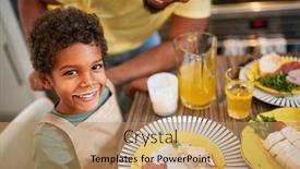  Presentation with yogurt - Presentation enhanced with happy-boy-with-yogurt-moustache background and a coral colored foreground