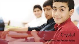  Presentation with happy kids - Cool new presentation design with happy boys kids in the school classroom backdrop and a red colored foreground