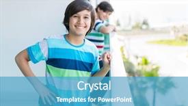  Presentation with happy birthday card brother - Cool new PPT theme with happy brothers at hotel balcony backdrop and a  colored foreground