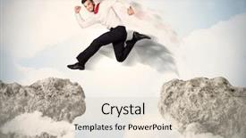  Presentation with business change - Beautiful presentation theme featuring change management free - happy business man jumping backdrop and a lemonade colored foreground