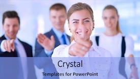  Presentation with team - Amazing slides having happy business team showing thumbs backdrop and a  colored foreground