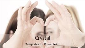  Presentation with heart shape from natural tree - Amazing slides having happy business woman with heart backdrop and a  colored foreground