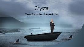  Presentation with happy-image - Presentation design consisting of happy businessman looking away background and a light blue colored foreground