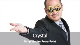  Presentation with open meetings sunshine - Presentation theme featuring happy businessman open hand plam background and a dark gray colored foreground