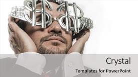  Presentation with funny - Colorful presentation theme enhanced with happy businessman with funny face backdrop and a light gray colored foreground