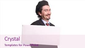  Presentation with airport boarding board - Audience pleasing presentation consisting of happy businessman with white board backdrop and a  colored foreground