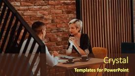  Presentation with multicultural - Presentation theme with happy-businesspeople-smiling-cheerfully-during background and a  colored foreground