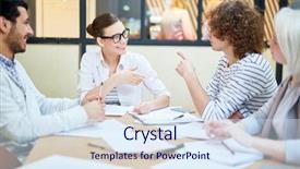  Presentation with happy new year 2022 - Amazing PPT theme having happy businesswoman and one backdrop and a  colored foreground