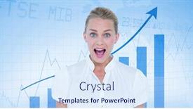  Presentation with arrows - Slides with happy-businesswoman-in-front background and a sky blue colored foreground