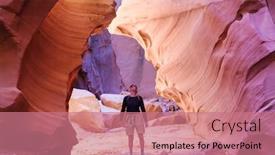  Presentation with destination - Slide set with happy-canyon-fantastic-scene-unusual background and a coral colored foreground