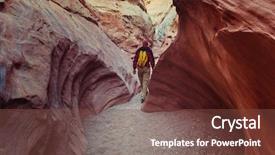  Presentation with destination - Amazing PPT theme having happy canyon fantastic scene unusual colorful sandstone formations in deserts of utah are popular destination for hikers backdrop and a tawny brown colored foreground