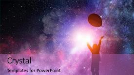  Presentation with childhood - PPT theme with happy careless childhood mixed media background and a coral colored foreground