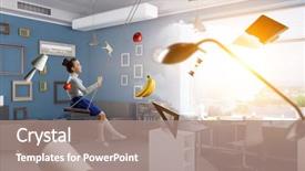  Presentation with childhood - Slide deck with happy careless childhood mixed media background and a coral colored foreground