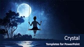  Presentation with childhood - Presentation theme having happy careless childhood mixed media background and a navy blue colored foreground