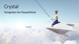  Presentation with childhood - Colorful PPT theme enhanced with happy careless childhood mixed media backdrop and a light blue colored foreground