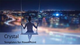  Presentation with childhood - Colorful presentation theme enhanced with happy careless childhood mixed media backdrop and a light blue colored foreground