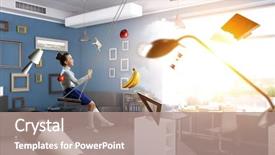  Presentation with childhood mental disorder - Beautiful slide set featuring happy careless childhood mixed media backdrop and a coral colored foreground