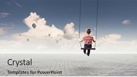  Presentation with childhood - Theme featuring happy careless childhood mixed media background and a light gray colored foreground