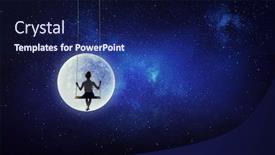  Presentation with childhood - Cool new PPT theme with happy-careless-childhood-mixed-media backdrop and a navy blue colored foreground