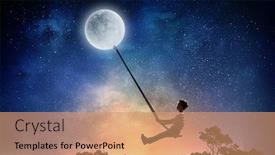  Presentation with childhood - Beautiful PPT theme featuring happy-careless-childhood-mixed-media backdrop and a coral colored foreground