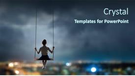  Presentation with childhood - PPT theme enhanced with happy-careless-childhood-mixed-media background and a ocean colored foreground