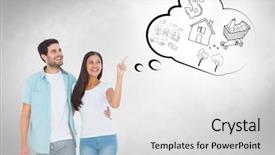  Presentation with old couple walking - Audience pleasing PPT theme consisting of happy casual couple walking together backdrop and a  colored foreground