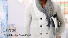  Presentation with classy - PPT theme enhanced with happy-casual-trendy-handsome-arabian background and a light gray colored foreground